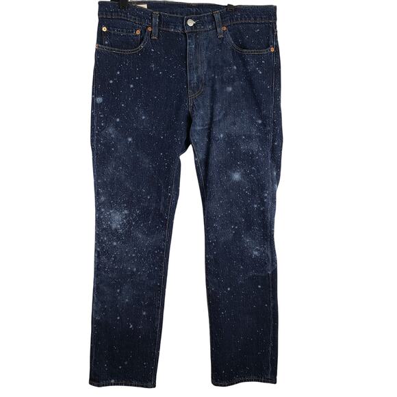 Levis Men's 34 Reworked Custom Jeans Dark Wash Galaxy Print Splatter Slim Cut - Picture 1 of 12